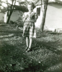Ms. Judy Capps as a child behind the cabins at Boyette’s Resort at Reelfoot Lake in Tennessee